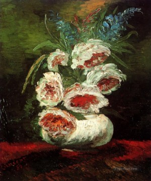 フラワーズ Painting - 牡丹の花瓶 フィンセント・ファン・ゴッホ 印象派の花